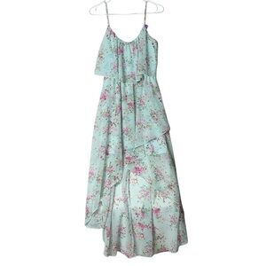 Disney Cinderella flowy floral spaghetti strap dress Sz M Blue/Floral